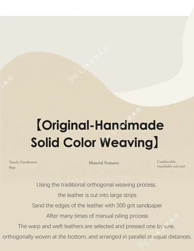 LIKEBAG Fashion Ladies Original Hand Woven Handbag PU Leather Woven Women Large Capacity Tote Bag With Small Bag 24Hr Smart